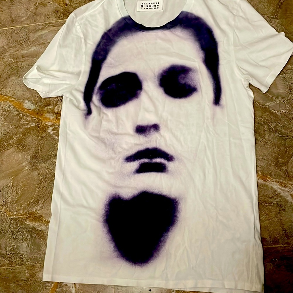 COPY - SS10 Maison Margiela ‘Face’ Negative Violet Graphic T-Shirt